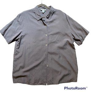 Nora Noh 100% silk button down shirt